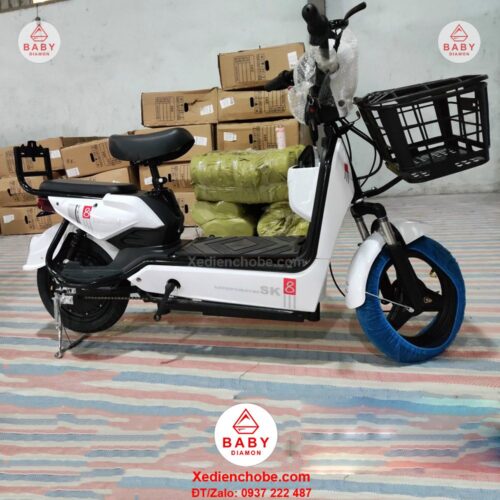 Xe đạp điện Gicinu SK8 siêu đẳng cấp, 2 yên ghế, tải trong lớn
