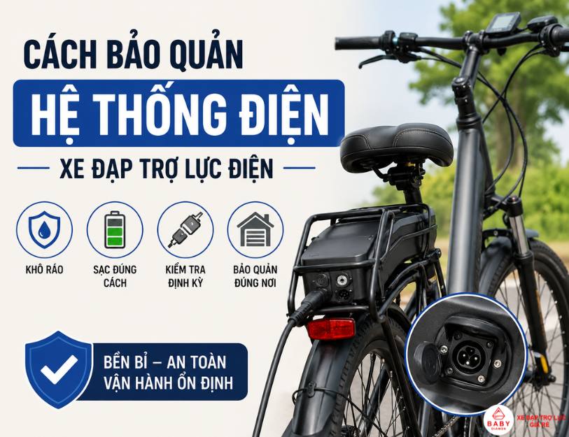 Cách bảo quản hệ thống điện xe đạp trợ lực điện