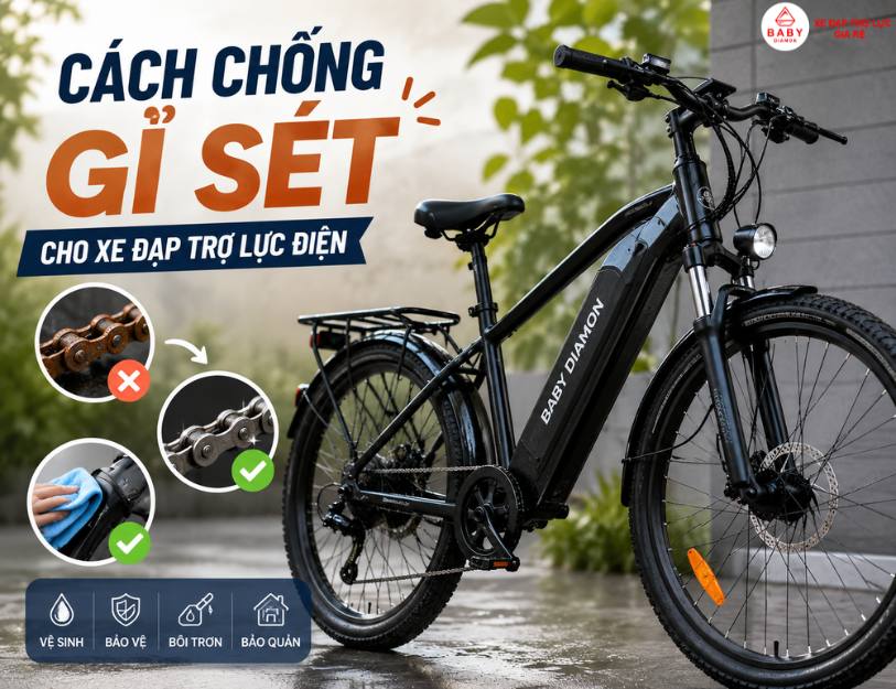 Cách chống gỉ sét cho xe đạp trợ lực điện