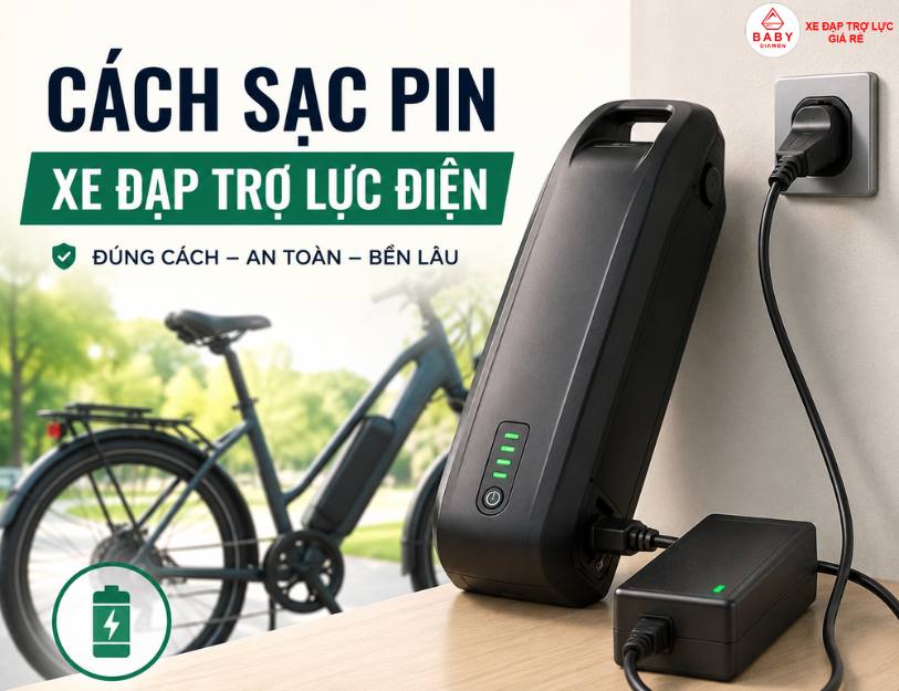 Cách sạc pin xe đạp trợ lực điện đúng cách