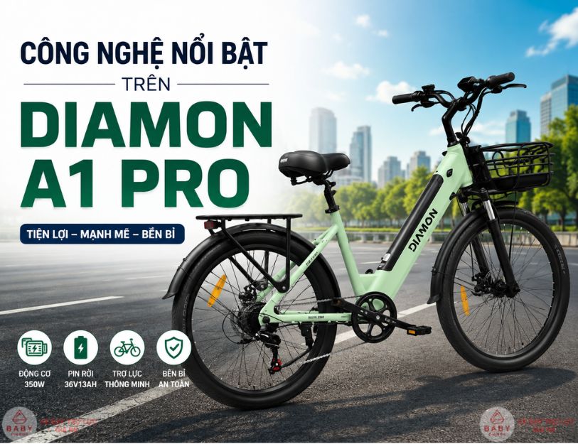 Công nghệ nổi bật trên xe điện trợ lực Diamon A1 Pro