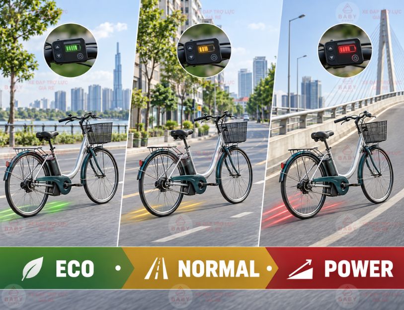 Các chế độ trợ lực trên xe đạp Nhật