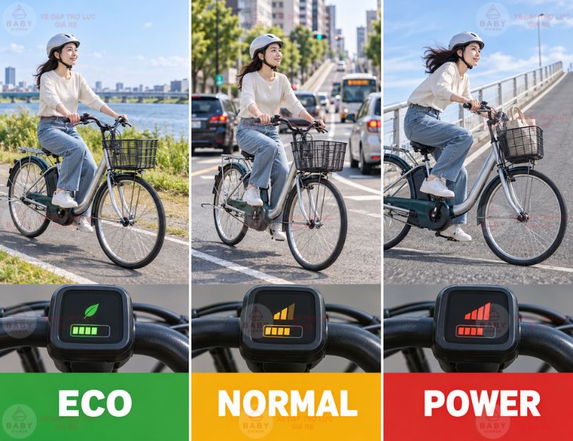 Các chế độ trợ lực trên xe đạp Nhật