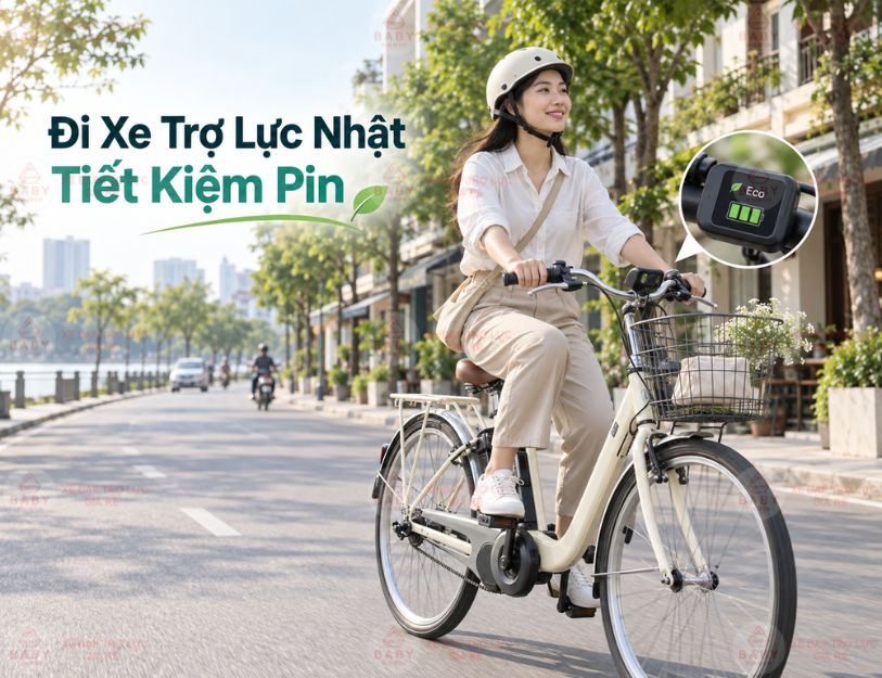 Cách đi xe trợ lực Nhật tiết kiệm pin