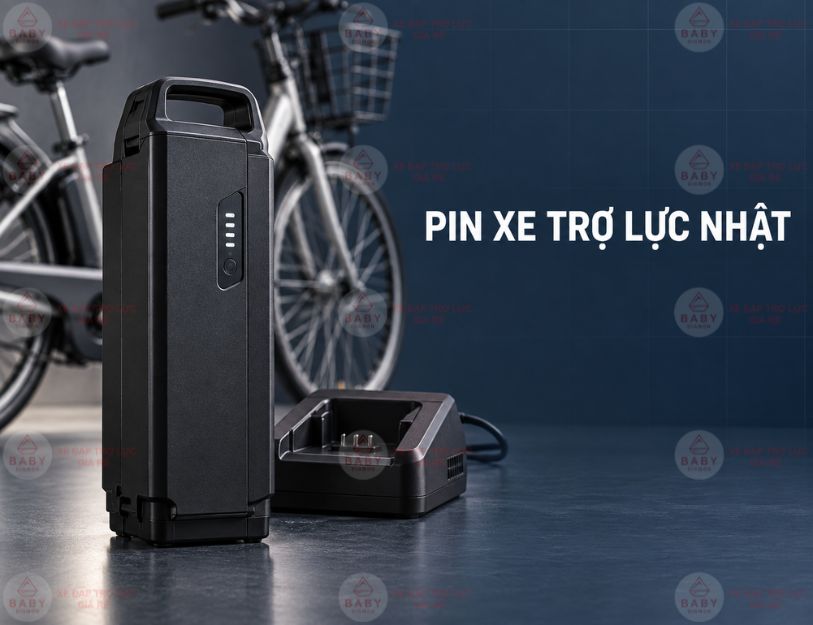 Pin xe đạp trợ lực Nhật
