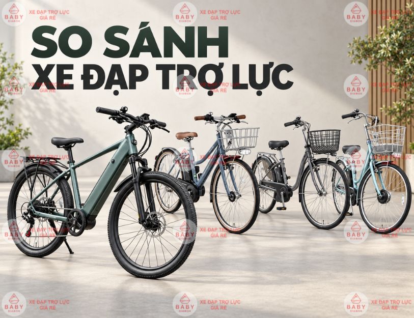 So sánh xe đạp trợ lực Diamon, Yamaha, Panasonic và Bridgestone