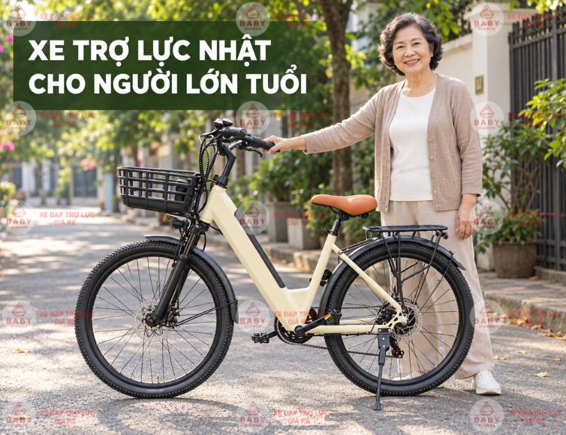Xe đạp trợ lực Nhật cho người lớn tuổi
