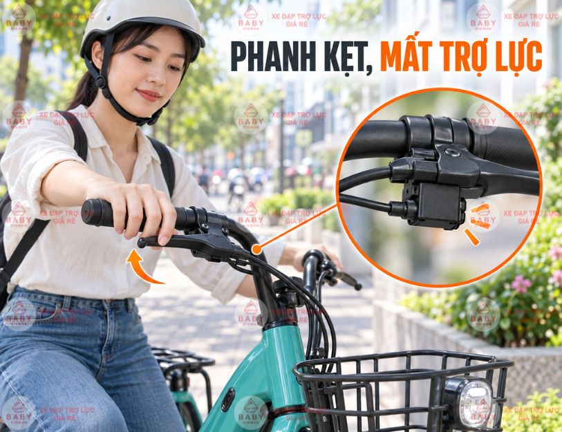 Xe đạp trợ lực bật nguồn nhưng không chạy trợ lực