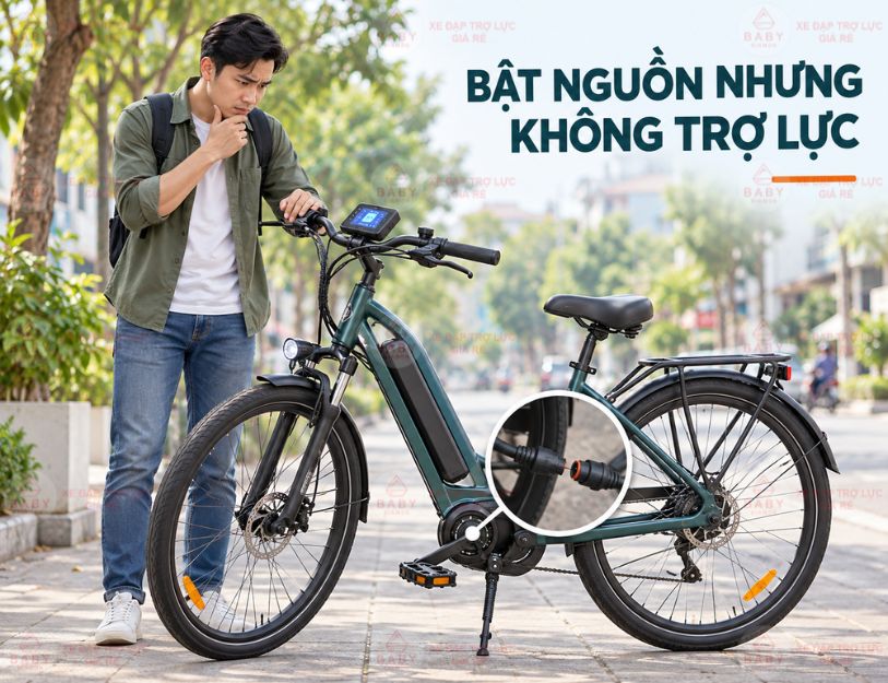 Hệ trợ lực không nhận tín hiệu bàn đạp thì xe có nguồn vẫn không chạy trợ lực