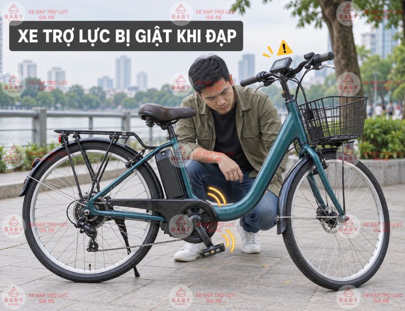 Xe đạp trợ lực bị giật khi đạp