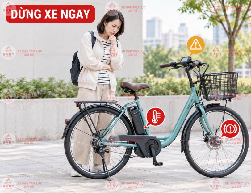 Xe đạp trợ lực bị giật khi đạp