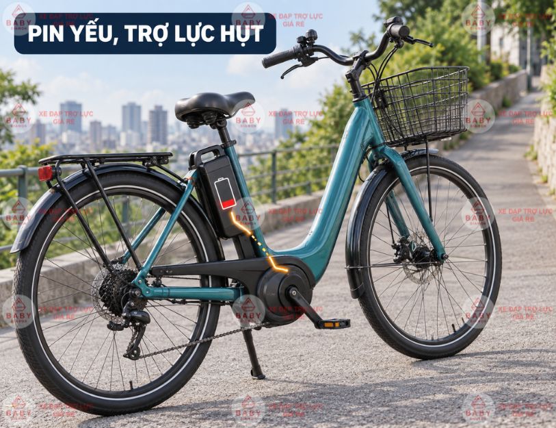 Pin yếu hoặc nguồn điện không ổn định làm trợ lực hụt rồi vào lại