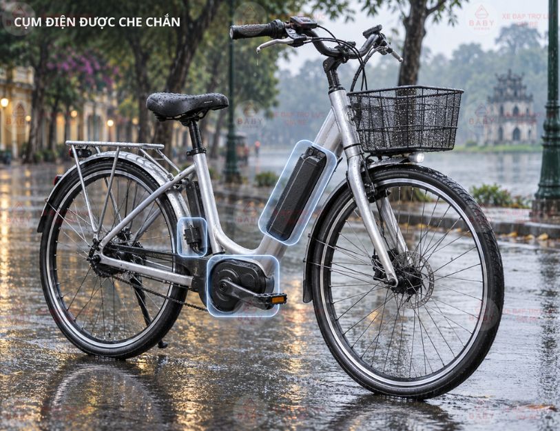 Xe trợ lực Nhật có đi mưa được không?