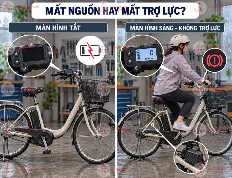 xe trợ lực bị vào nước không chạy