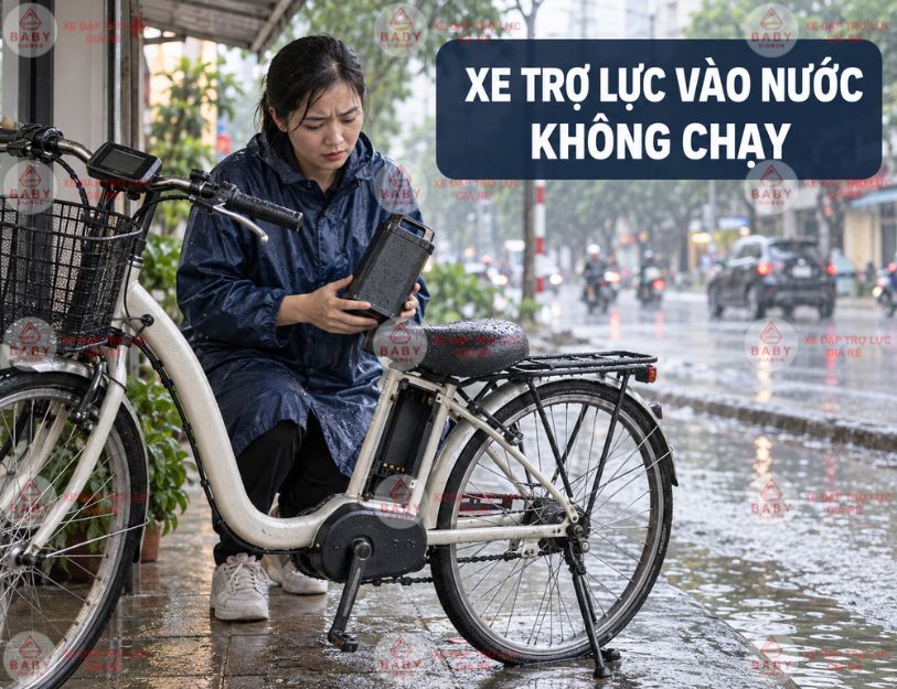 xe trợ lực bị vào nước không chạy