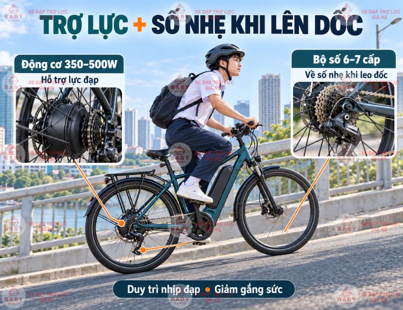 Chọn xe trợ lực khi đường đến trường có dốc