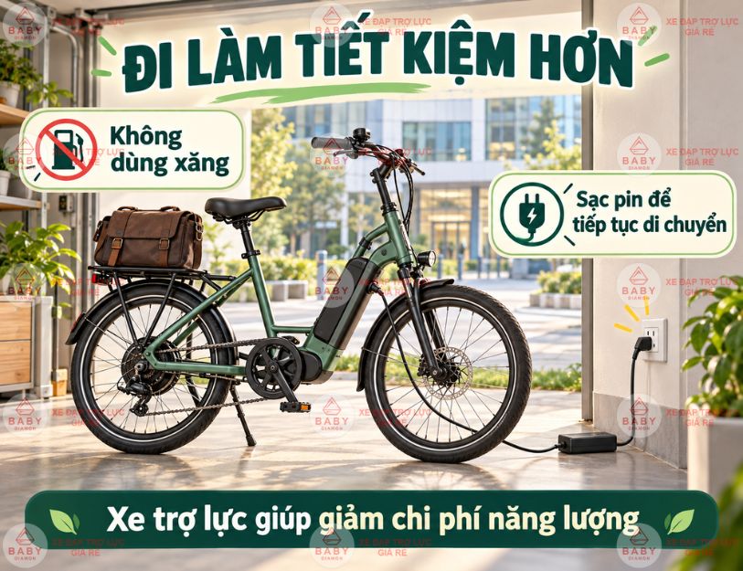 Đi làm bằng xe trợ lực tiết kiệm tiền xăng và chi phí năng lượng