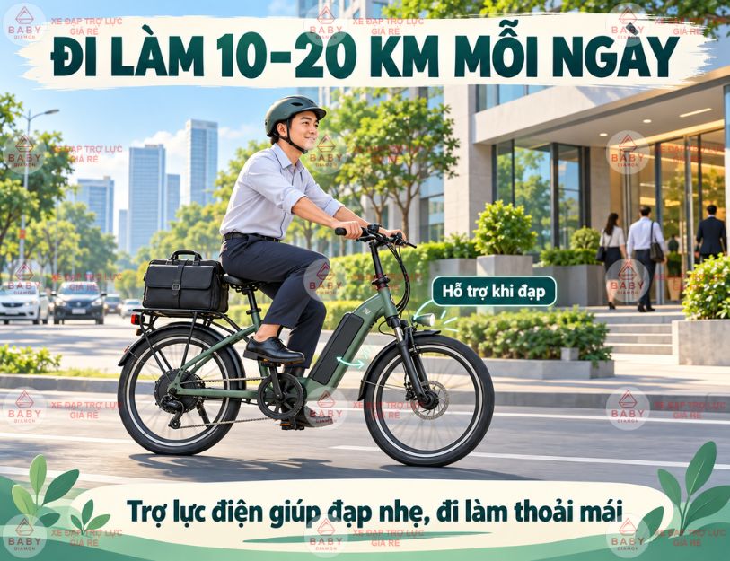 Đi làm 5–10 km mỗi chiều bằng xe trợ lực có phù hợp không?