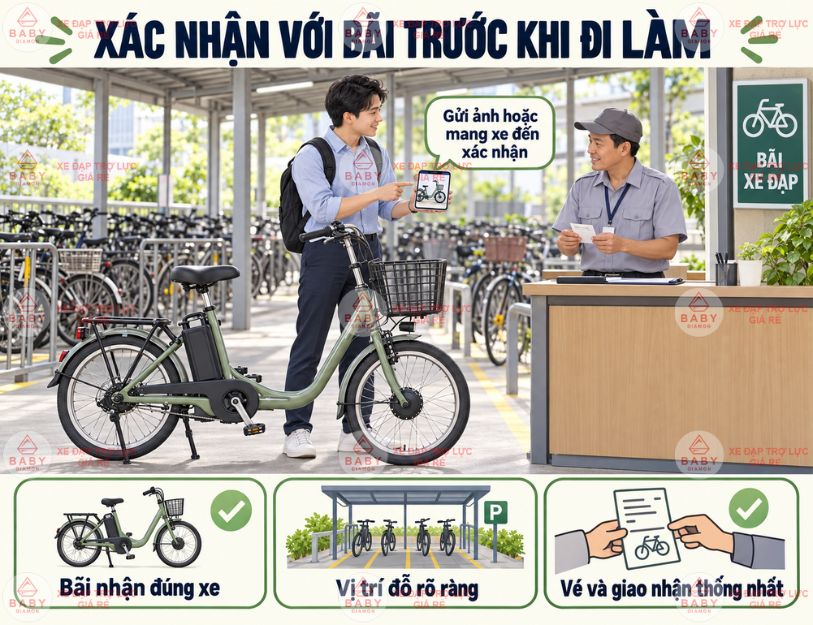 Đi làm bằng xe trợ lực có cần thay đổi chỗ gửi xe không