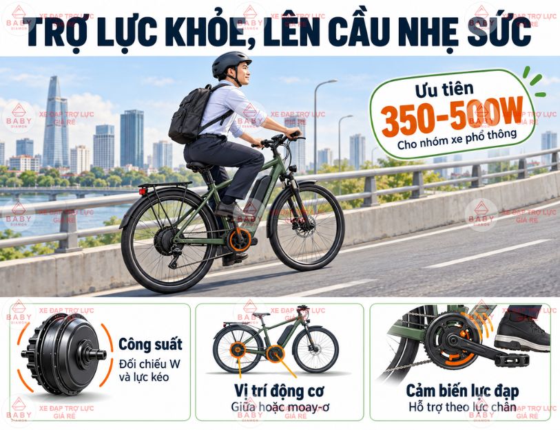Đi làm bằng xe trợ lực qua dốc cầu: chọn xe theo tiêu chí nào