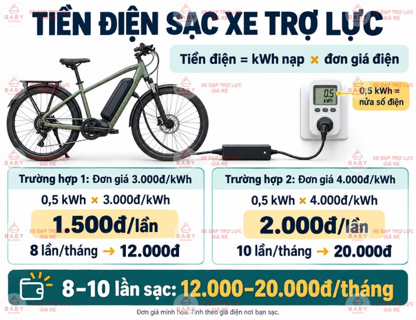Đi làm bằng xe trợ lực tốn bao nhiêu tiền mỗi tháng
