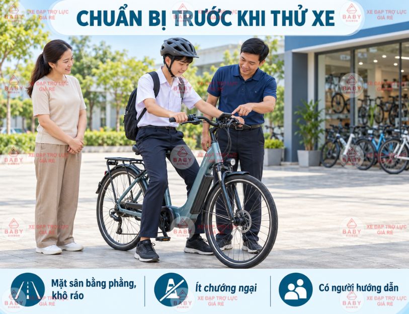 Phụ huynh cần cho con thử xe trợ lực như thế nào trước khi mua