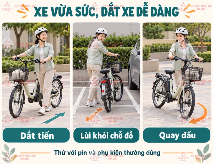Xe nhẹ và cân bằng giúp dắt, lùi và quay đầu vừa sức