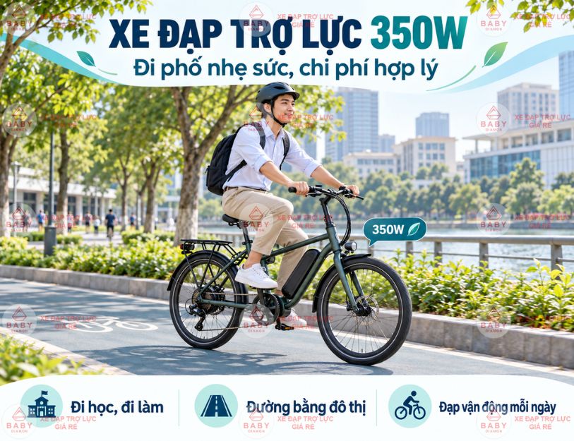 Xe đạp trợ lực 350W hay 750W