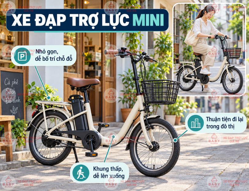 Xe đạp trợ lực mini