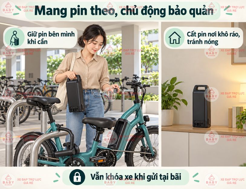 Mang pin theo giúp chủ động bảo quản và hạn chế mất trộm pin