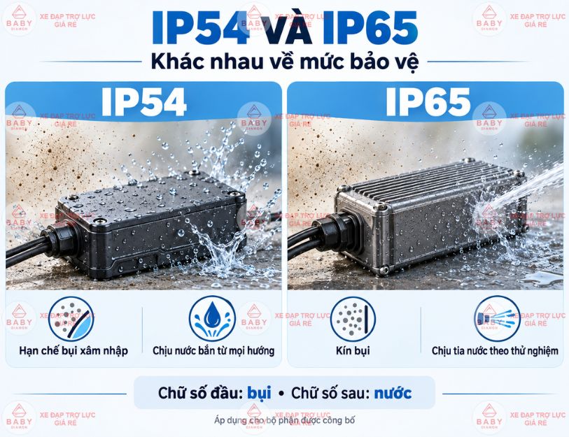 Xe đạp trợ lực đi mưa có sao không?